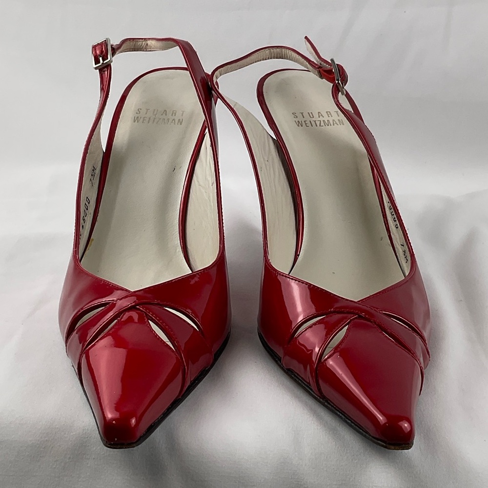 Stuart Weitzman Red Patent Leather Heels